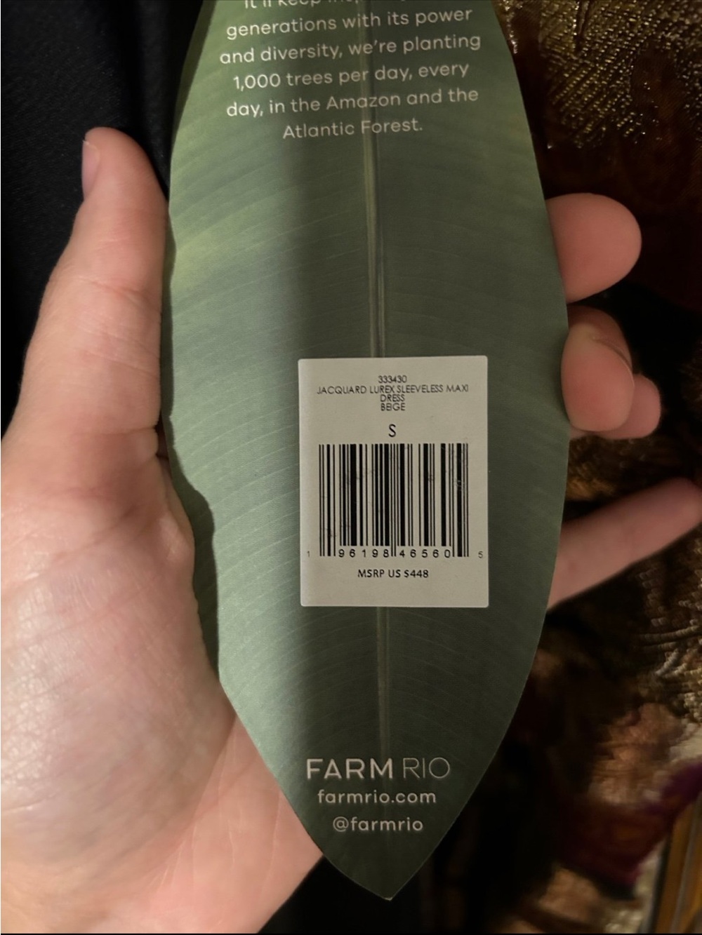 FARM Rio Burgundy Floral Jacquard Lurex Maxi Dress - Picture 3 of 4